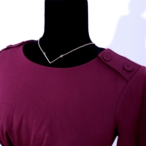 Burgundy Tunic Dress Vintage Style Le Chateau - Picture 5 of 6